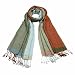 100% Viscose Double-sided Four Colors Solid and Leopard Pattern Pane Fringed Long Scarf - Orange