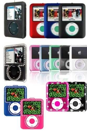 3rd Generation iPod Nano 4gb 8gb Video Crystal Carrying Case with LCD Screen Shield - 36 Choices (MP3 Player NOT Included)