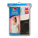 Fruit Of The Loom Ladies Cotton Ribbed Tank 2 Pack (2R2402)