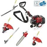 NEW TRUESHOPPING® 33CC 'TOTAL GARDENERX5' PETROL LONG REACH MULTI FUNCTION 5 IN1 GARDEN TOOL INCLUDING