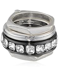 Kenneth Cole New York "Limelight" Crystal Faux Stacked Ring, Size 7.5