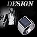 Retro Ring Silver Stainless Steel Ring Man's Black Onyx Ring, Never Fade