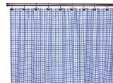 Ellis Curtain Bristol Collection Two-Tone Plaid Bathroom Shower Curtain, Blue