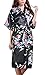 Avidlove Women's Robes Peacock and Blossoms Kimono Satin Nightwear Long Style