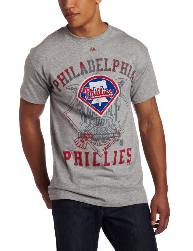MLB Men's Philadelphia Phillies Concentration Short Sleeve Basic Tee (Steel Heather, Medium) at Amazon.com