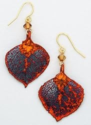 Earrings - Iridescent Aspen Leaf