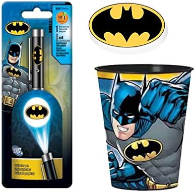 Batman Projector Pen, Batman Plastic Cup and Batman Eraser (Bundle of 3 Items), Batman Gift