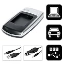 Invero USB Slim Camera Charger + Car Charger for Canon PowerShot SD1100 IS
