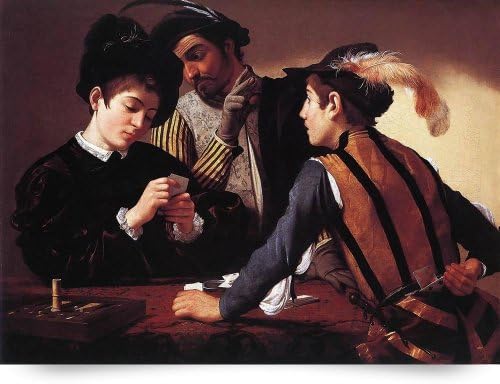 Imagekind Wall Art Print Entitled Caravaggio The Cardsharps by Leo KL | 15 x 11