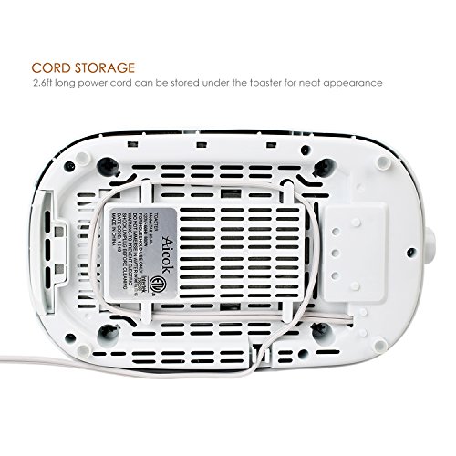 Aicok Compact Cool Wall 2slice Toaster, White (2Slice) everything breakfast!