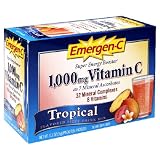 Emergen-C Vitamin C Fizzy Drink Mix, 1000 mg, Tropical, 0.3-Ounce Packets (Pack of 36)