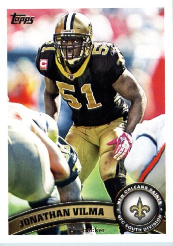 2011 Topps Football Card # 345 Jonathan Vilma - New Orleans Saints - NFL Trading Card in a Protective Case!