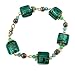 Bracelet - B74 - Murano Style Glass - Squares ~ Teal