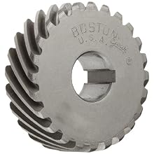 Boston Gear H1624R Plain Helical Gear, 45 Degree Helix, 14.5 Degree Pressure Angle, 0.500 Bore, 16 Pitch, 24 Teeth, Steel, RH