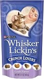 Whisker Lickins Crunch Lovers Cat Treats Crab Flavor, 2.1-Ounce Pouches (Pack of 20)