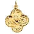 14K Yellow Gold First Holy Communion Medal - 17.75mm
