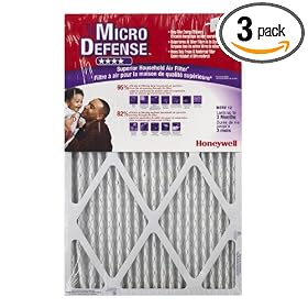 Honeywell CF112C1625/N MicroDefense MERV 12 Superior Household Air Filter, 3-pack