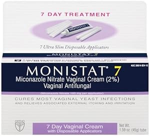 Monistat 7 Vaginal Antifungal Cream with Disposable Applicators, 1.59-Ounce Tube