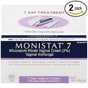 Monistat 7 vaginale antifungini Crema con applicatori monouso, 1,59-Ounce Tubes (Pack di 2)