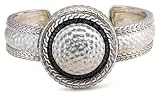Sterling Silver Black Diamond Bangle Bracelet (1/2 cttw)