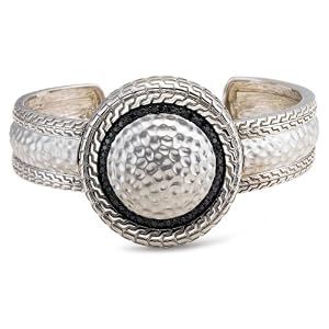 Sterling Silver Black Diamond Bangle Bracelet (1 2 cttw) by
