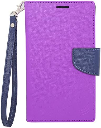 HJ POWER[TM] BLU Life Play 2 CT2 Leather PU WALLET POUCH Cover + [Free HJ POWER Stylus] CT2 Blue Purple