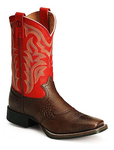 Men's Tony Lama 3R Pull On Cowboy Boots BROWN 9.5 D