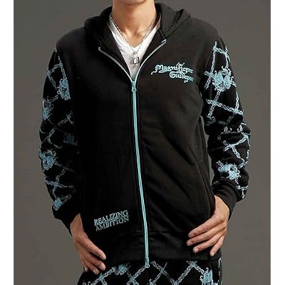 メンズジャージ　裏起毛スエットパーカー上下セットセットアップ長袖・長ズボンM・L・LL ブラック×サックス L