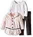 Little Lass Baby-Girls Infant 3 Piece Faux Fur Jacket Set Grooved Lace Trim
