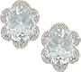14k 1/8ct TDW Diamond and Aquamarine Earrings