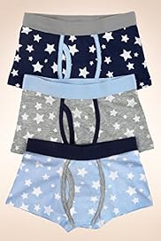 3 Pack Younger Boys Cotton Rich Star Print Trunks