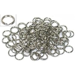 100 Nickel Plated Split Ring Chain Parts Findings 6mm