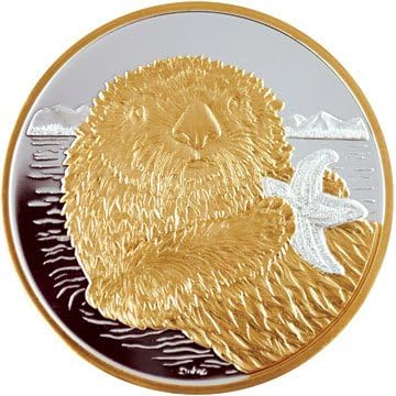 Alaska Mint Medallion Gold/silver Proof Medallion .999 1 Troy Oz Starfish Otter