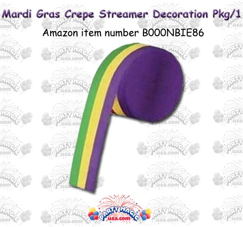 Mardi Gras Crepe Streamer Decoration 2½in. x 30ft Pkg/1