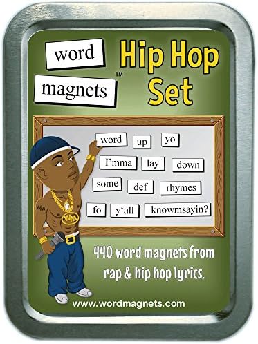 Word Magnets Hip Hop Set - Magnetic Words - Fridge Poetry Kit