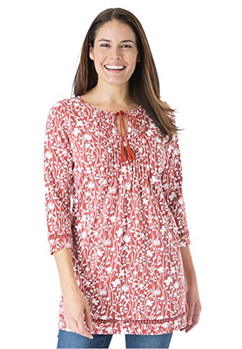 Women's Plus Size Knit Peasant Tunic