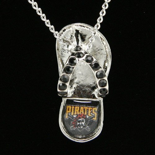 Pittsburgh Pirates Crystal Flip Flop Necklace