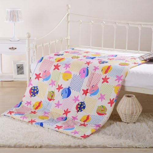 Magic Pillow Quilt, Many Color Soft and Comfortable 100% Cotton Pillows, Two Sizes Available (Bubble Fish, 16''x16''(40''x60''))