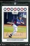 2008 Topps # 477 Ben Broussard - Texas Rangers - MLB Baseball Trading Card in a Protective Screw Down Display Case