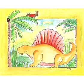 'DIMETRADON CHILLIN Dino Trex 8 X 10 Wall Decor Art Print by Oh How Cute Baby