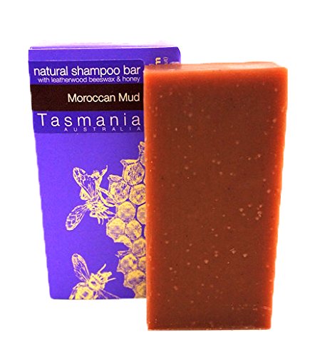 Moroccan Mudd Shampoo Bar 100% Natural From Tasmania Australia with Leatherwood Honey and Bees Wax 125 grams