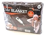 BROWN GLOWMASTER LUXURY FLEECE HEATED ELECTRIC OVERBLANKET BLANKET THROW