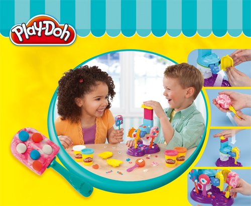 Imagen 2 de Hasbro 373961010 Play-Doh La confitería - Juego para crear tus propias golosinas de pasta de modelar Play-Doh (incluye 4 botes de pasta de modelar)