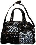 Women's Kathy Van Zeeland Purse Handbag Patch Me Up X-Body Satchel Black