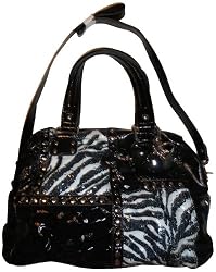 Women's Kathy Van Zeeland Purse Handbag Patch Me Up X-Body Satchel Black