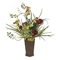 Faux Rose and Berry in Wooden Pot