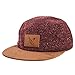 Blackskies Obsidian 5-Panel Cap Burgundy Brown Suede Men + Women Baseball Cap Wool Screen