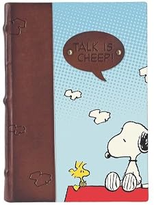 Peanuts Snoopy "Talk Is Cheep" Bubble Quote, Leather Journal Diary
