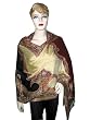Red Berry black Cutwork Jamawar Pashmina Shawl, Wrap Throw Reversible Free Shipp