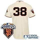MLB Men's San Francisco Giants Brian Wilson Six Button Cool Base Authentic Home Jersey (Ivory, 44/Large)